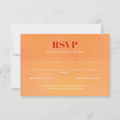 Bold Orange Watercolor Sunset Monogram Wedding 出欠カード (正面)