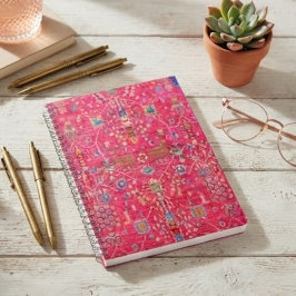 Bold Oriental Rug Vibrant Hot Pink Jewel-Toned ノートブック