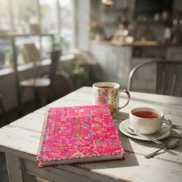 Bold Oriental Rug Vibrant Hot Pink Jewel-Toned ノートブック