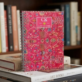 Bold Oriental Rug Vibrant Hot Pink Jewel-Toned プランナー手帳