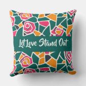 Bold Outline Rose Love - Let love stand out クッション (裏面)