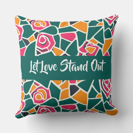 Bold Outline Rose Love - Let love stand out クッション (裏面)