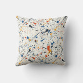 Bold Paint Splatter Abstract Pattern クッション (裏面)