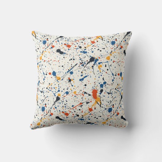 Bold Paint Splatter Abstract Pattern クッション (裏面)