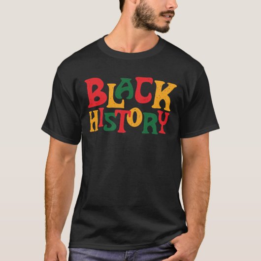 Bold Pan-African "Black History" Pride Design Tシャツ (正面)