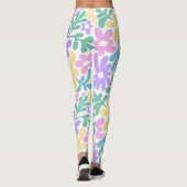 Bold Pastel Retro Floral Leggings レギンス (裏面)