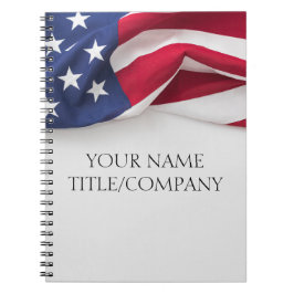 Bold Patriotic American Flag Company name ノートブック