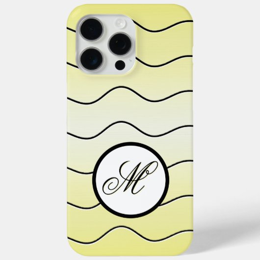 Bold Personal Initial On Mellow Butter Yellow Case-Mate iPhoneケース (裏面)