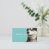 Bold Pet Groomer Business Card | チャコールモダンL 名刺 (スタンド正面)