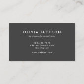 Bold Pet Groomer Business Card | チャコールモダンL 名刺 (裏面)