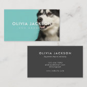 Bold Pet Groomer Business Card | チャコールモダンL 名刺 (正面/裏面)