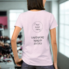 Bold Pink And Black Employee Name Business Logo Tシャツ