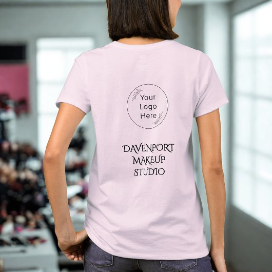 Bold Pink And Black Employee Name Business Logo Tシャツ