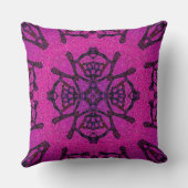 Bold Pink and Purple Geometric Pattern クッション (裏面)