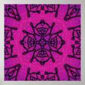 Bold Pink and Purple Geometric Pattern ポスター (正面)