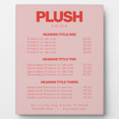 Bold Pink and Red Modern Salon Services Price List フォトプラーク (正面)