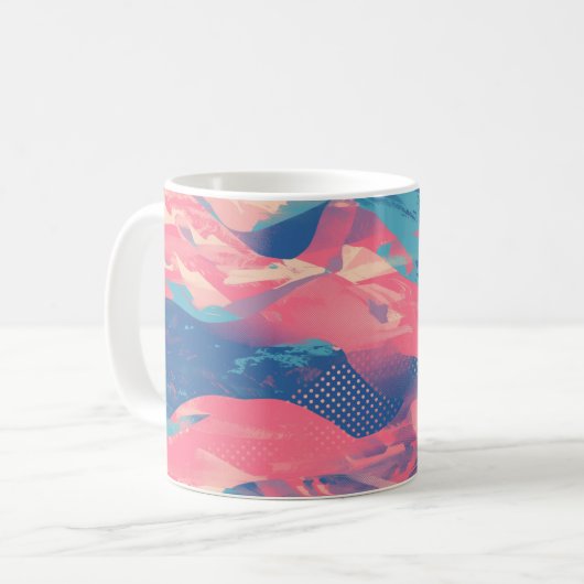 🎨 Bold Pink & Blue Abstract Pattern - Dynamic & F コーヒーマグカップ (正面左)
