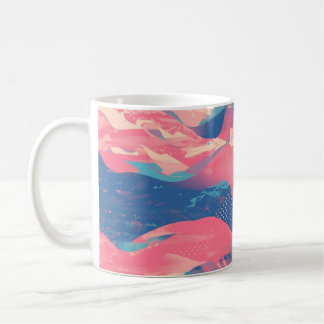 🎨 Bold Pink & Blue Abstract Pattern - Dynamic & F コーヒーマグカップ