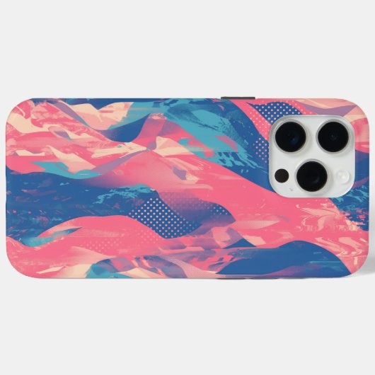 🎨 Bold Pink & Blue Abstract Pattern - Dynamic & F Case-Mate iPhoneケース (裏面 (横))
