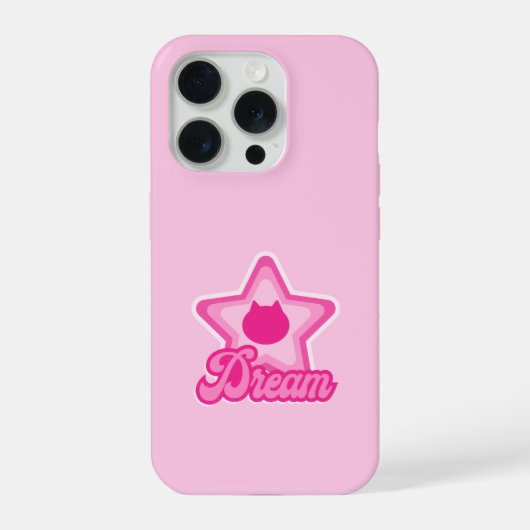 Bold Pink Dreamy Cat iPhoneケース (裏面)