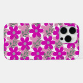 「Bold Pink Floral」iPhone 16 Pro Maxケース iPhoneケース (裏面横)