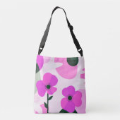 Bold Pink Floral Modern Tote Bag クロスボディバッグ (裏面)