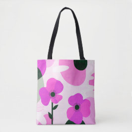Bold Pink Floral Modern Tote Bag トートバッグ