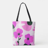 Bold Pink Floral Modern Tote Bag トートバッグ (裏面)