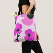 Bold Pink Floral Modern Tote Bag トートバッグ (クローズアップ)