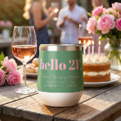 Bold Pink Green Modern 21st Birthday Custom