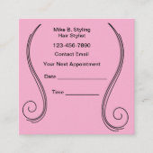 Bold Pink Hair Stylist Theme Appointment Cards 予約カード (正面)