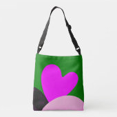 Bold Pink Heart Graphic Tote Bag クロスボディバッグ (裏面)