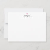 Bold Pink Hearts Note Card 招待状 (正面)