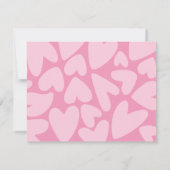 Bold Pink Hearts Note Card 招待状 (裏面)