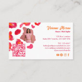 Bold Pink Orange Cheetah Leopard Print QR Code 名刺 (裏面)