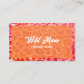 Bold Pink Orange Cheetah Leopard Print QR Code 名刺 (正面)