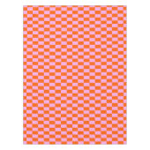 Bold Pink Orange Modern Geometric Check Pattern テーブルクロス (正面)
