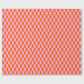 Bold Pink Orange Modern Geometric Check Pattern ラッピングペーパー (フラット)