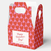 Bold Pink Red Heart Valentines Personalized Name フェイバーボックス (オープン)