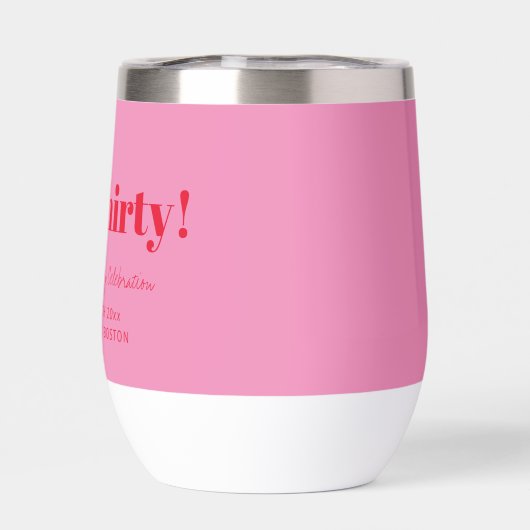 Bold Pink Red Modern 30th Birthday Custom (背面)