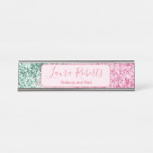 Bold Pink Sparkle Branding デスクネームプレート (正面)