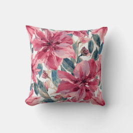 Bold Pink Tropical Botanical Floral Pattern クッション