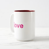 bold pink typography art ツートーンマグカップ (正面左)