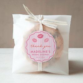 Bold Pink Valentine's Day Bridal Shower Favor ラウンドシール