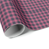 Bold Pixel Buffalo Check Plaid Pink Navy ラッピングペーパー (ロールコーナー)