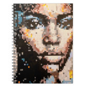 Bold Pixel Portrait in Vivid Tones ノートブック (正面)