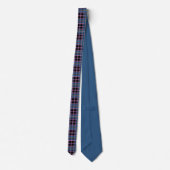 Bold Plaid Necktie – Black, Blue & Lavender Grid ネクタイ (裏面)