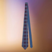Bold Plaid Necktie – Black, Blue & Lavender Grid ネクタイ