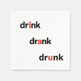Bold Plain Drink Drank Drunk Spelled Out Cocktail スタンダードカクテルナプキン