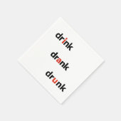 Bold Plain Drink Drank Drunk Spelled Out Cocktail スタンダードカクテルナプキン (角)